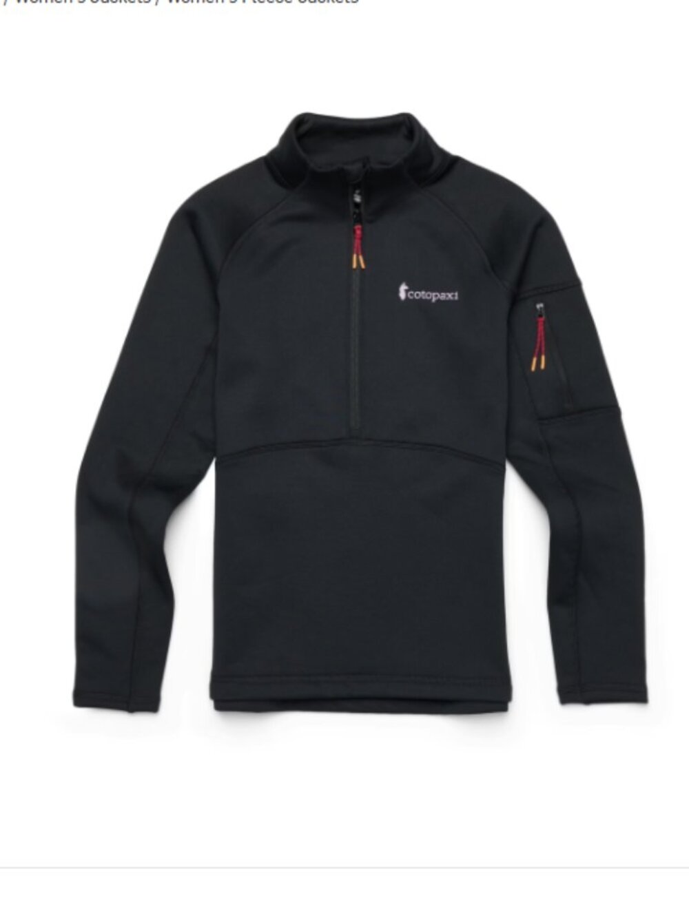 Cotopaxi Women's Medium Tempa Fleece 1/2-Zip Pullover Jacket Black NWT Half Zip